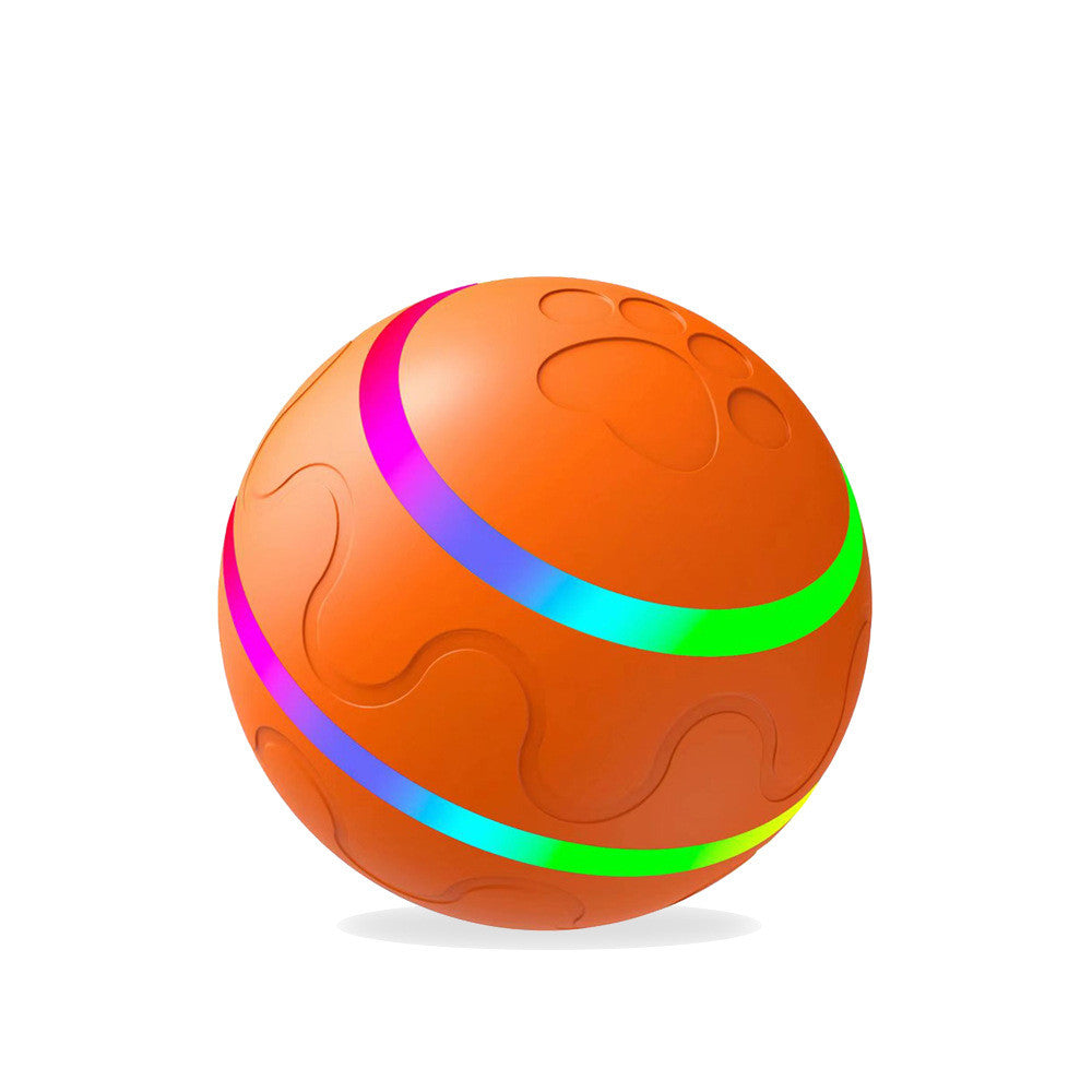 WhiskerRoll self-rotating cat ball in orange
