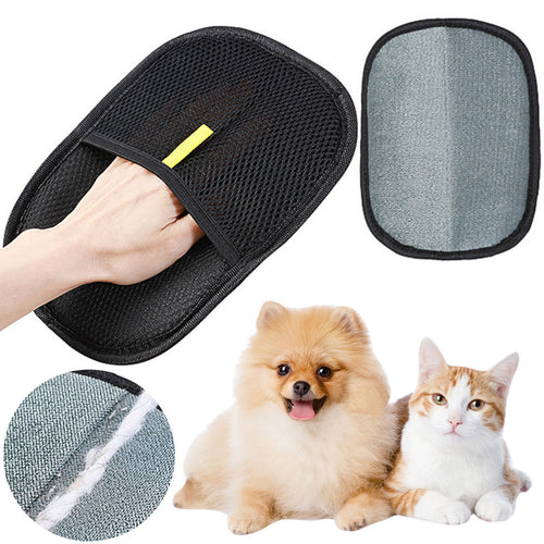 Dog and cat with GentlePaw deshedding grooming glove