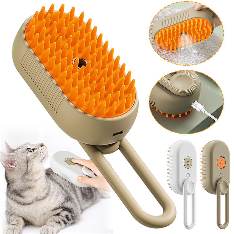 SteamGroom 3-in-1 spray grooming brush for cats and dogs