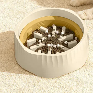 SlowSip anti-gulp slow feeder bowl for dogs and cats