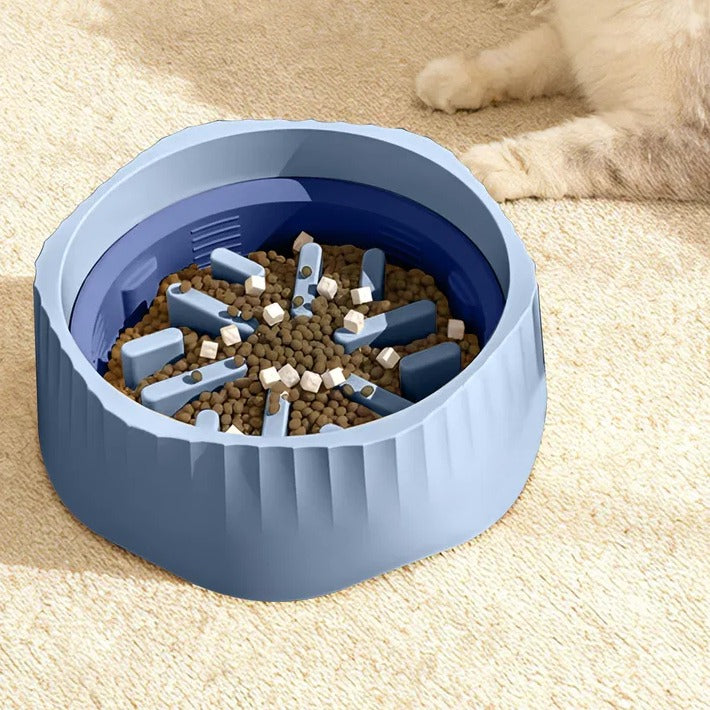 SlowSip slow feeder bowl in blue